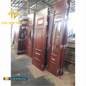 cửa thép vân gỗ 4 cánh